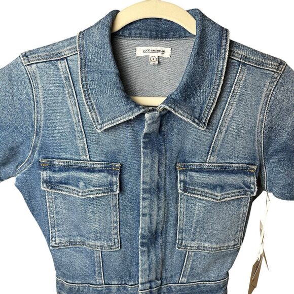 NEW Good American Denim Utility Jumpsuit Size 0 Retro Western Rodeo 70s Inspired - Picture 4 of 11